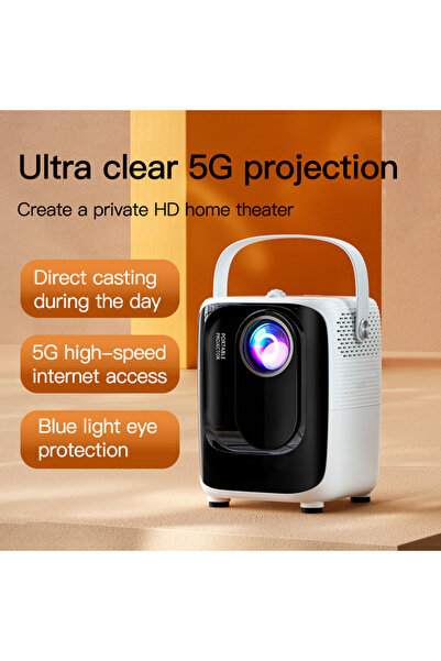 MEGAMUS 5G Mi Smart Mini Projektör 1080P LED Mini WiFi Video Sinema Taşınabilir Projektörleri