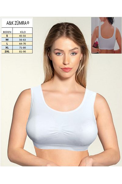 A&K ZÜMRA Breast Enhancing Firming Wide Strap Padded Corset Bustier White