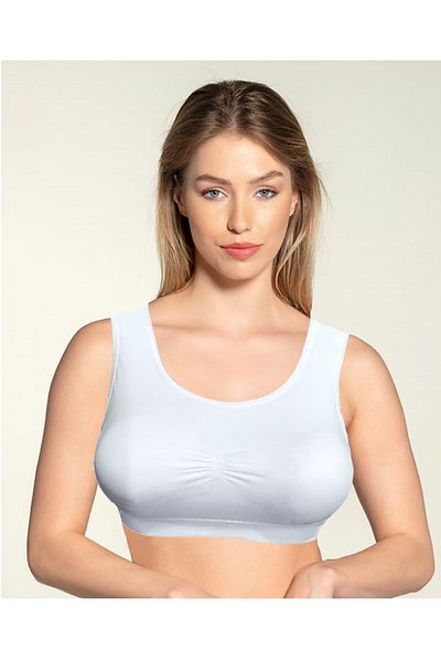 A&K ZÜMRA Breast Enhancing Firming Wide Strap Padded Corset Bustier White