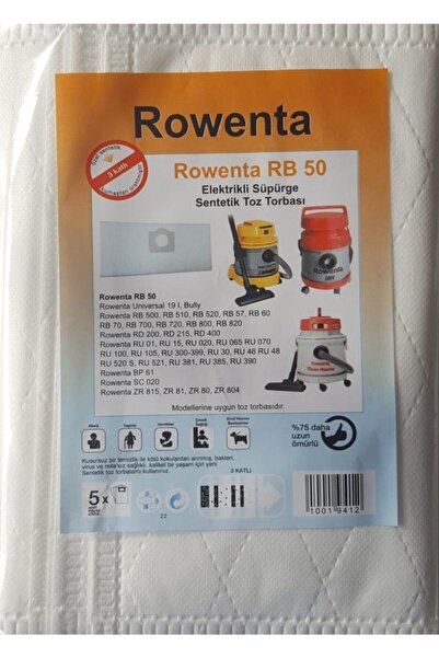 Rowenta Συνθετική τσάντα σκόνης για ηλεκτρική σκούπα Rb 50 (5 τεμάχια)