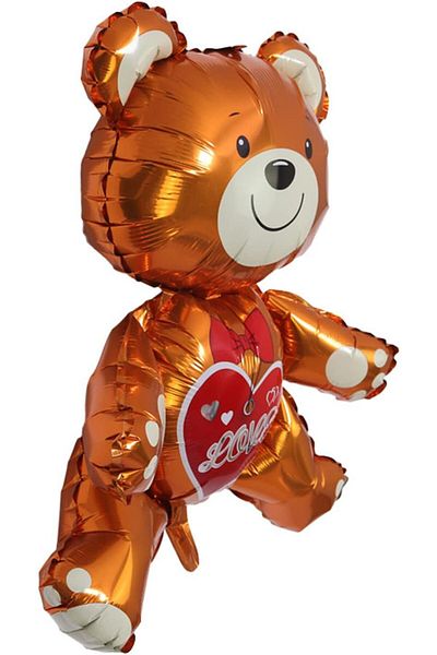 kidspartim Love Written Teddy Bear Cute Teddy Bear 3D Foil Balloon 65 cm