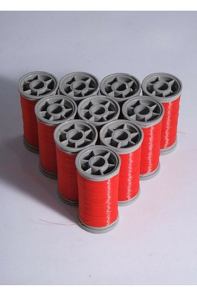 Eskişehir hobi sanat 10 Pieces Red Ghost Rope - 100 Meters (Total 1000 Meters) 0.10 mm Line