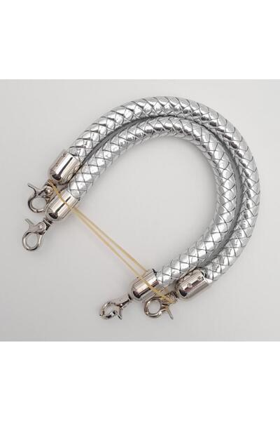 angel çanta aksesuar Angel Bag Accessory Silver Color Short Knitted Bag Handle Silver Metal