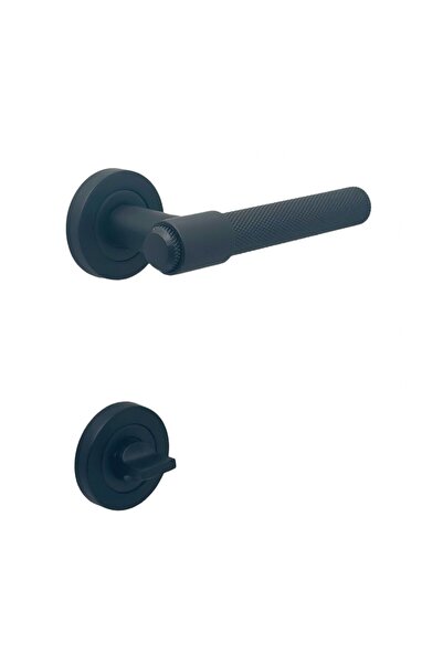 KOLDOOR Mâner ușă de baie pentru WC negru mat cu rozetă 1 set