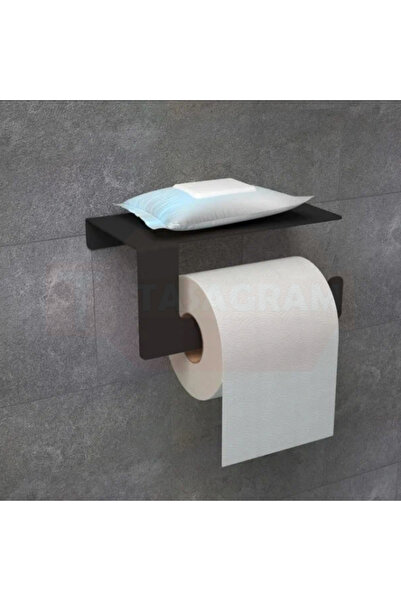 TASAGRAM Metal Mat Siyah Telefon Raflı Tuvalet Kağıtlık Outlet