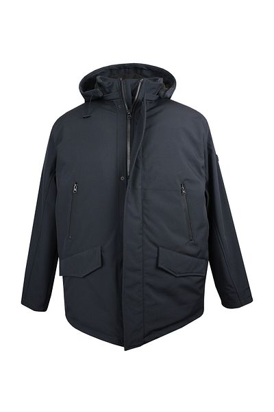 marufshop Men's Large Size Oversize Thick Winter Padded Waterproof Softshell Coat Anthracite