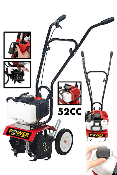 POWER BLACK Bahçe Çim Toprak Belleme Benzinli Mini Çapalama Makinası