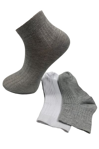 Bamuta Kabarta Quarter Cone Booties Socks 2 Pack Gray White