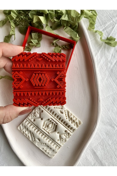 Volala قالب طين بوليمر سيراميك كوكي منقوش بالكليم العرقي