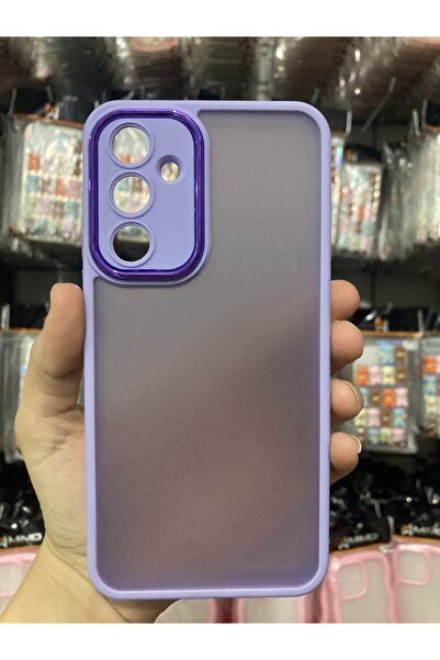 OVADA SAMSUNG GALAXY A54 Uyumlu Kamera Korumalı Renkli Çerçeveli Buzlu Siliko...