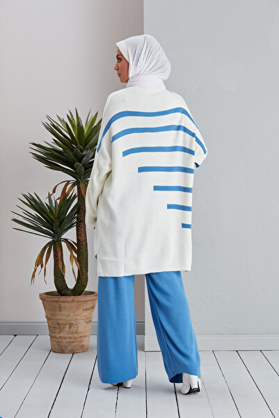 MODAMÜNASİP Υπέροχο Ριγέ Πλεκτό Μαλακό Σετ