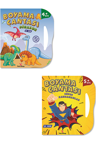 yeti kitap BOYAMA ÇANTASI DİNOZOR VE BOYAMA ÇANTASI SÜPER KAHRAMANLAR SETİ