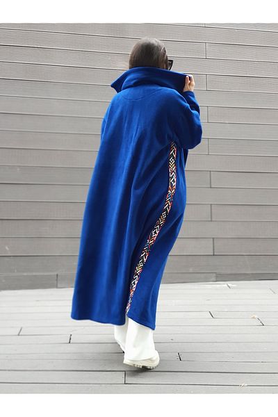 Park Moda Trendbysena AN10491 POLAR COAT WITH SIDE STRIPS