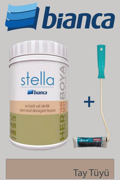 Bianca Stella Su Bazlı Saf Akrilik (1Lt Boya + Dekor Kadife Rulo)