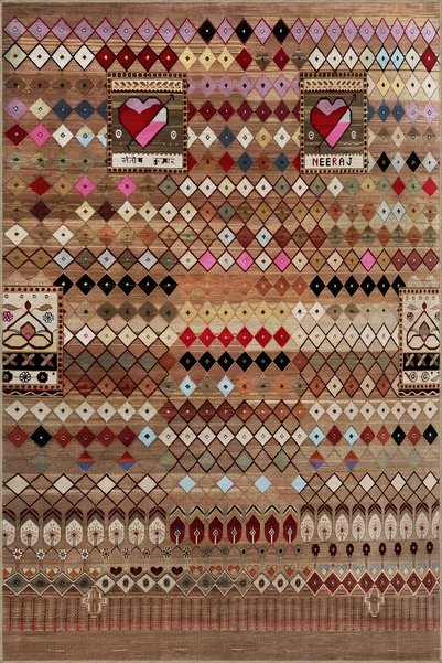 Rugs Modern Halı سجادة ديكور حديثة منقوشة متعددة الألوان باللون البني والبيج ...