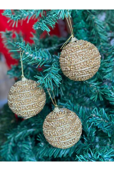 QUEEN AKSESUAR Set de 3 bile de decorare strălucitoare, de dimensiuni mari, d...