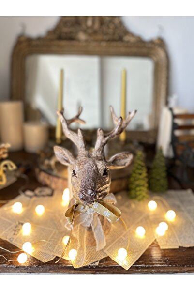 Genel Markalar Asılabilir Polyester Geyik Büstü / Kafası Yılbaşı Tema