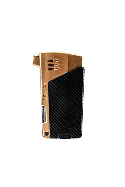 Lubinski Karbon Desen Pipo Çakmağı Karıştırıcı Aksesuarlı Rose