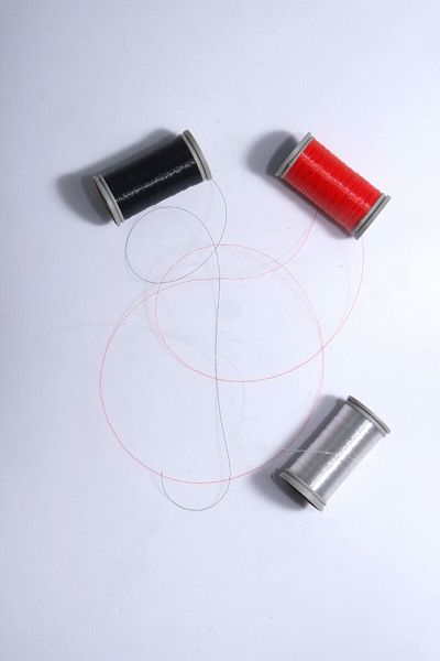 Eskişehir hobi sanat 3 Pieces of 100 Meters Ghost Rope (TOTAL 300 METERS) 0.10 Mm Fishing Line Red Black Transparent