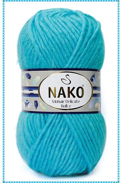 NAKO Mohaır Delıcate Bulky 06456 Μάλλινο Μαντίλι Μπανέλα Κουβέρτα Γιλέκο Σχοινί 5 Μάνικο