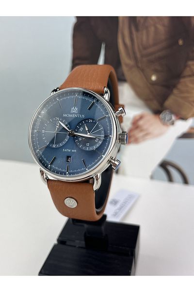 Momentus LEATHER STRAP MEN'S WRISTWATCH 5 ATM WATERPROOF