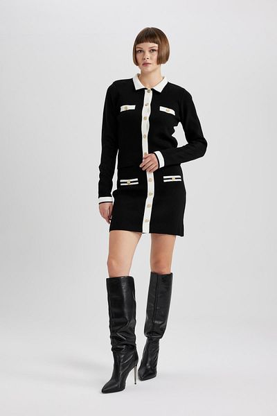DeFacto A-line Buttoned Knitwear Mini Skirt B4500ax23au