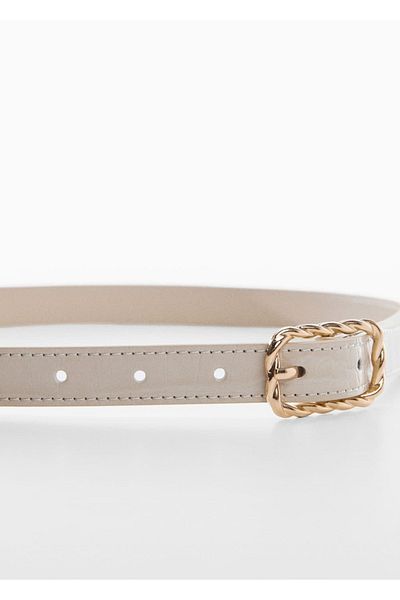 MANGO Woman Embossed Buckle Belt