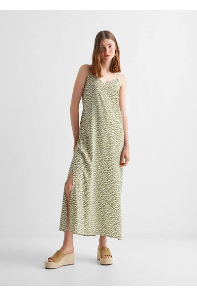 Mango Teen Wzorzysta długa sukienka