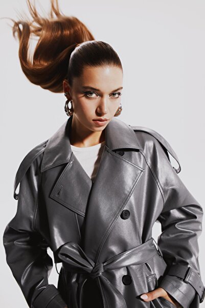 DeFacto Trencz ze sztucznej skóry Relax Fit B1392ax23au