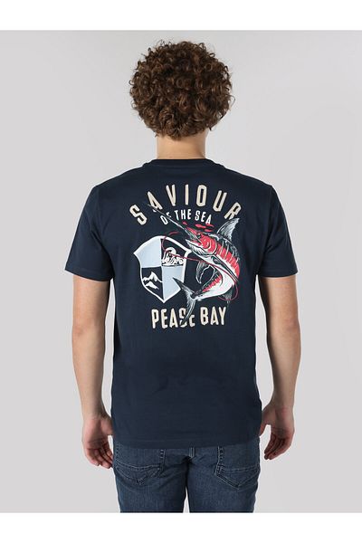 Colin's Navy Blue Regular Fit Crew Neck Men's Short Sleeve T-Shirt