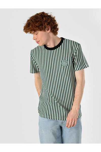 Colin's Tricou cu mânecă scurtă pentru bărbați, cu dungi verzi, cu decolteu rotund - Regular Fit