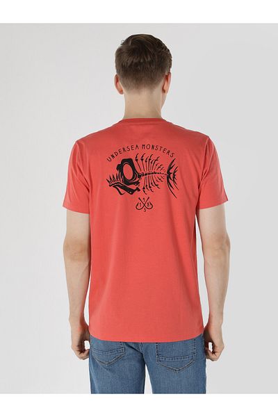 Colin's Tricou roșu cu mânecă scurtă pentru bărbați, cu croiala normală