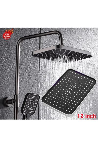 ASYA BAZAAR PREMIUM MAT SİYAH TEPE DUŞ SETİ,MAT SİYAH YAĞMURLAMA TEPE DUŞ SETİ,PREMIUM ROBOT DUŞ