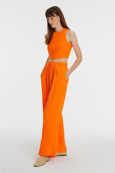 Exquise High Waist Linen Palazzo Trousers