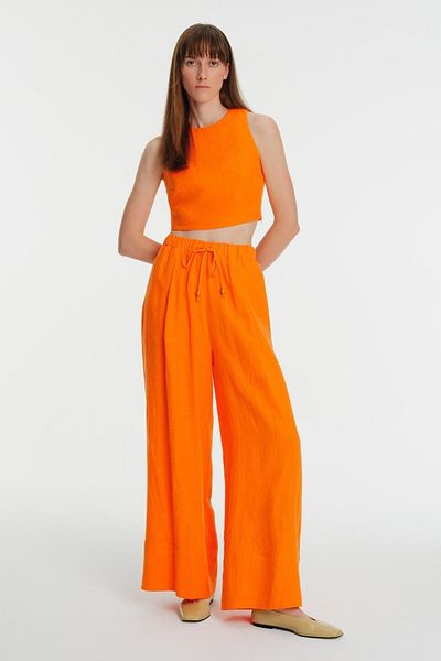 Exquise High Waist Linen Palazzo Trousers