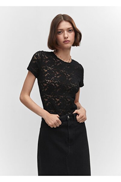 MANGO Woman Guipure T-shirt