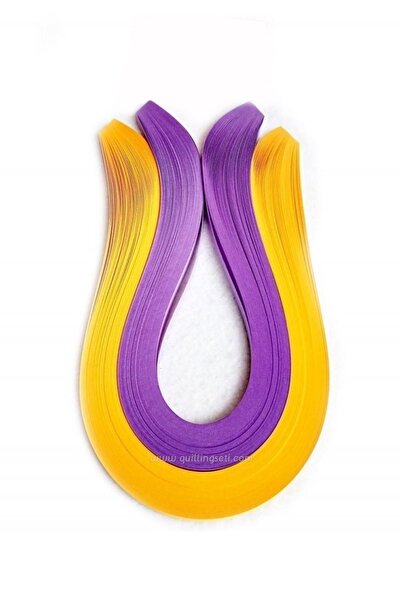 quilling QuillingSeti 5mm Koyu Sarı ve Lila Renk Quilling Kağıdı 200'lü