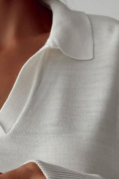 Lucax POLO COLLAR LONG SLEEVE KNITWEAR - V-NECK SWEATER