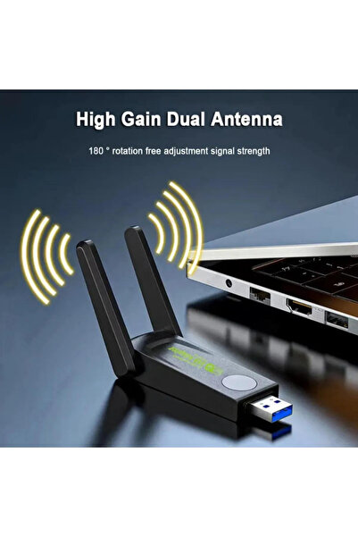 XİRA LOBO Sinyal Güçlendirici Kablosuz Usb Antenli Dongle 1300mbps Wifi Adaptörü Dual Band 2.4g/5ghz