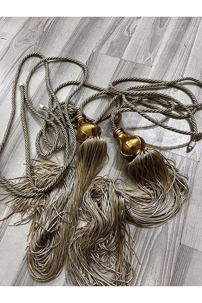 Fon Dünyası Background Curtain Ceiling Tie Tufted Braçol Mink (2 Pieces)