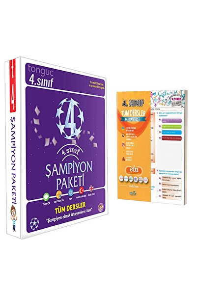 Tonguç Yayınları 4. Sınıf Şampiyon Paketi (4 Kitap) + Tüm Dersler Yaprak Test...