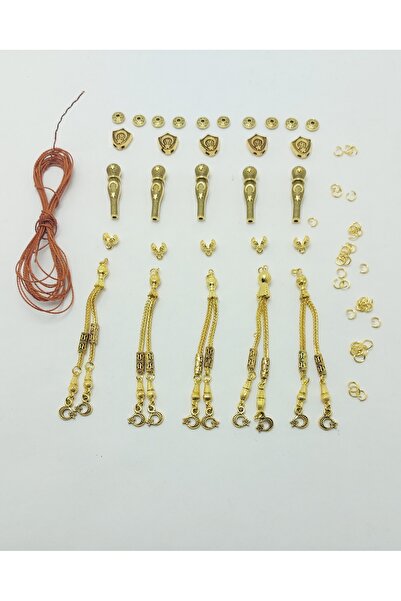 THAD Gold kaplama 5 li tesbih püskül seti