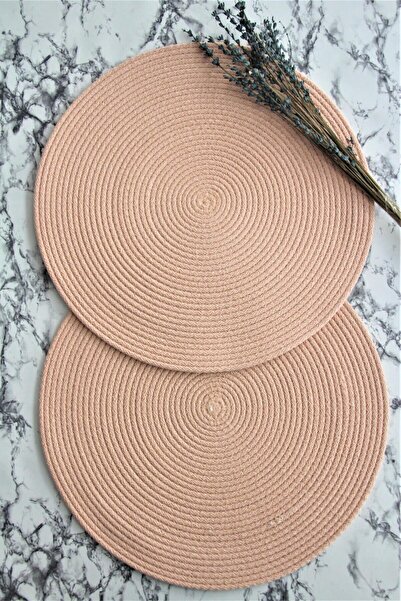 DedeEvTekstil 2-х 35 см Плетені джутові підставки під тарілки, американський сервіз, однотонні