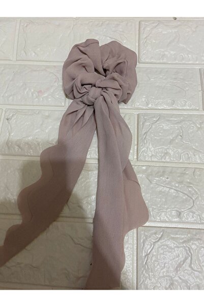 sema aksesuar İnce Keten Dalgalı Kesim Kuyruklu Simit Toka - Fularlı Lastik T...