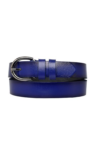 GoDeri 100% piele naturală, cu cataramă nichel negru, curea subțire pentru femei, albastru Parlament, 3cm=3cm-kdn-03