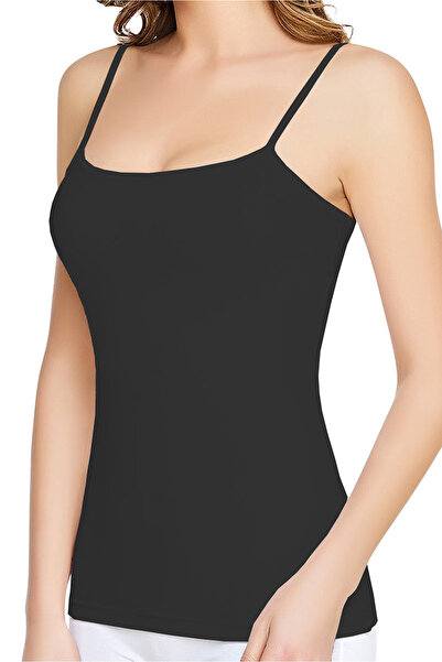 Moodon Tutku Еластан Шнурок 94% Бавовна Чорний Майка Одинарна Tkd0146