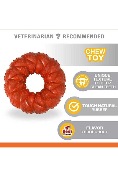 Nylabone Natural Strong Gnawing Ring with Steak Flavor m