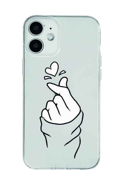 Magic Ring Heart Patterned Transparent Phone Case Compatible with iPhone 12