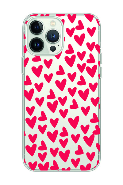 Magic Ring iPhone 15 Pro Max Compatible Heart Patterned Transparent Phone Case