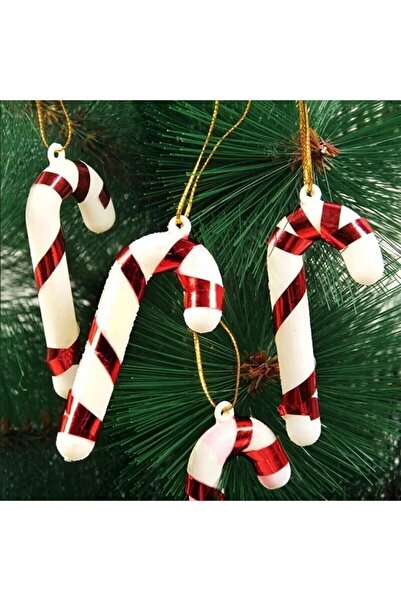 Bkmc Ornament pentru brad de Crăciun Baston 6 bucăți 9 cm Ornament pentru bra...